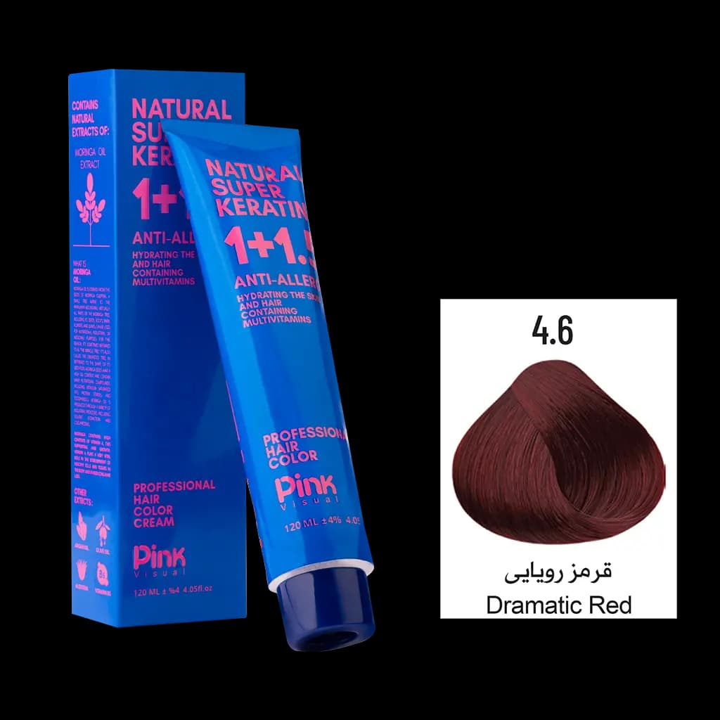 رنگ مو پینک ویژوآل شماره 4.6 رنگ قرمز رویایی حجم 120 میلی لیتر
