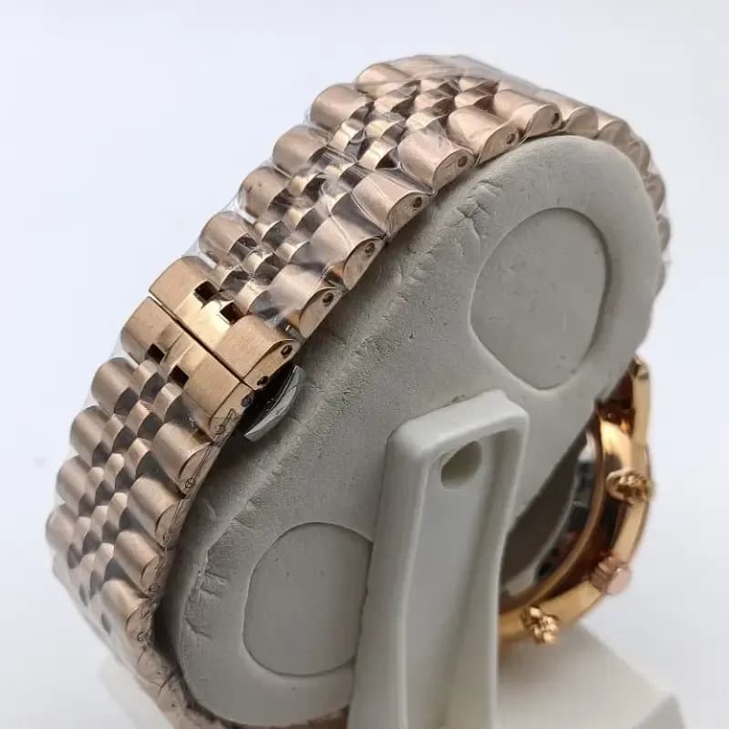 ساعت مچی مردانه بلیزر مدل 3200 رزگلد صفحه قهوه ای تقویم دار کرنوگراف فعال — تصویر ۴