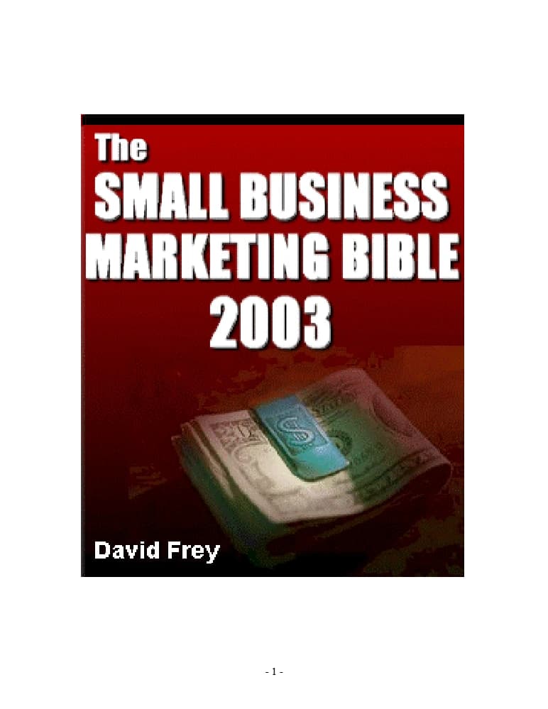 کتاب The Small Business Marketing Bible (کتاب مقدس بازاریابی کسب‌وکارهای کوچک) نسخه انگلیسی PDF | دیوید فری