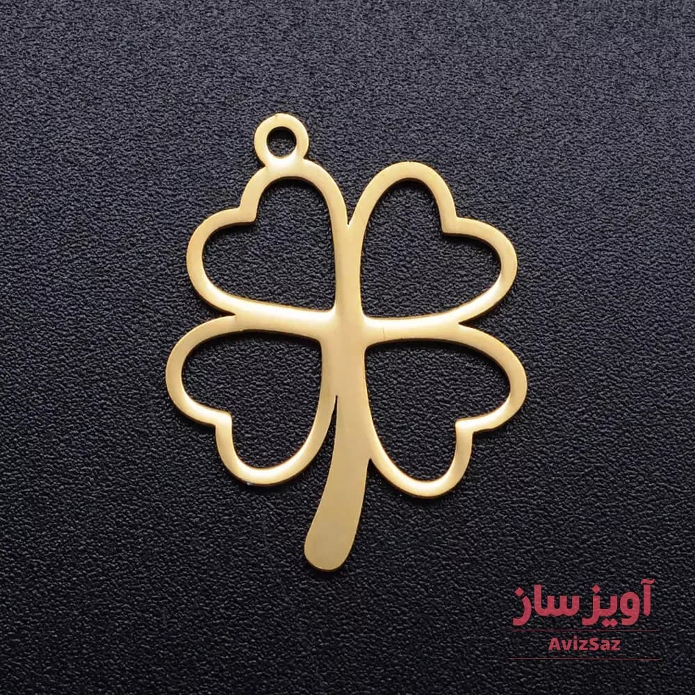 گردنبند گل شبدر با قلب کد 102107