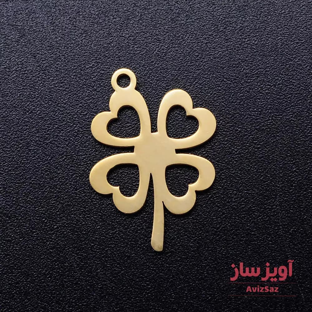 گردنبند گل شبدر با قلب کد 102106