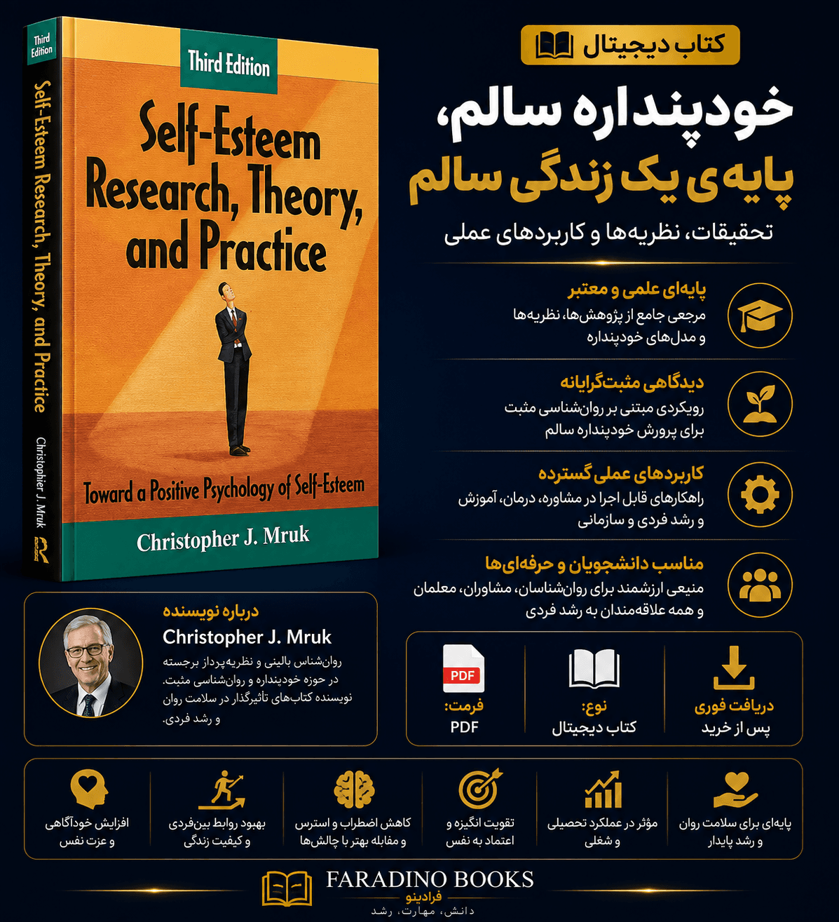 کتاب Self-Esteem: Research, Theory, and Practice: Toward a Positive Psychology پژوهش، نظریه و کاربردهای عزت نفس: به سوی روان‌شناسی مثبت اثر کریستوفر جی. مرزانو نسخه PDF انگلیسی
