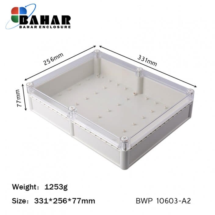BWP 10603-A2 جعبه تمام پلاستیکی ضدآب گوشواره دار