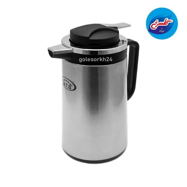 فلاسک 1 لیتر MTG شیشه دار بدنه استیل — تصویر ۵