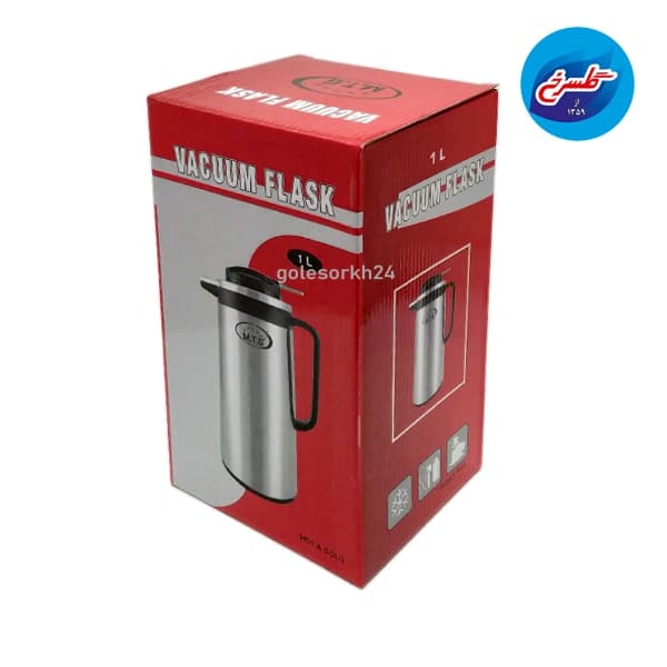 فلاسک 1 لیتر MTG شیشه دار بدنه استیل — تصویر ۲