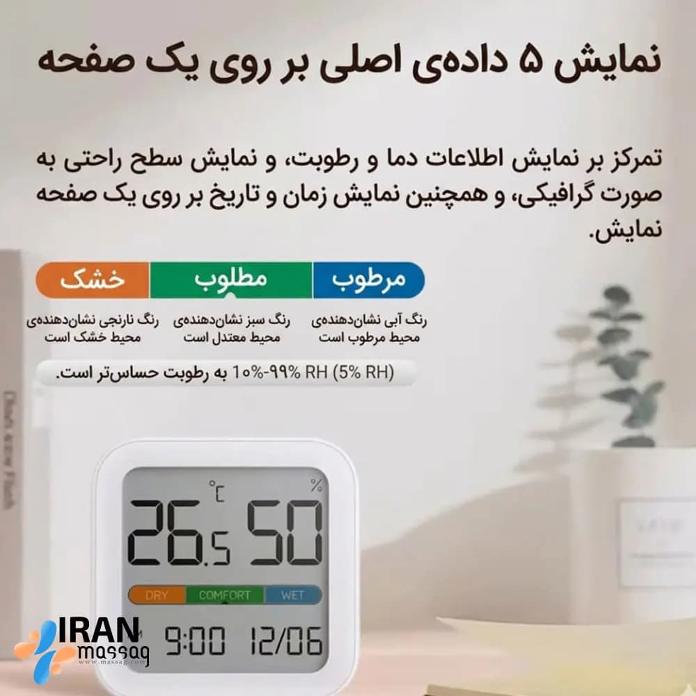 دماسنج و رطوبتسنج دیجیتال شیائومی MIIIW S210 | صفحهنمایش LCD — تصویر ۲