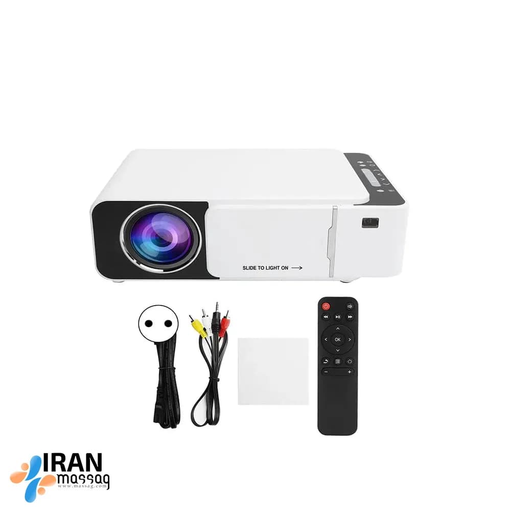 پروژکتور مدل T5 Mini | ویدئو پروژکتور قابل حمل با تصویر 170 اینچ، پشتیبانی 4K و فناوری Short Throw
