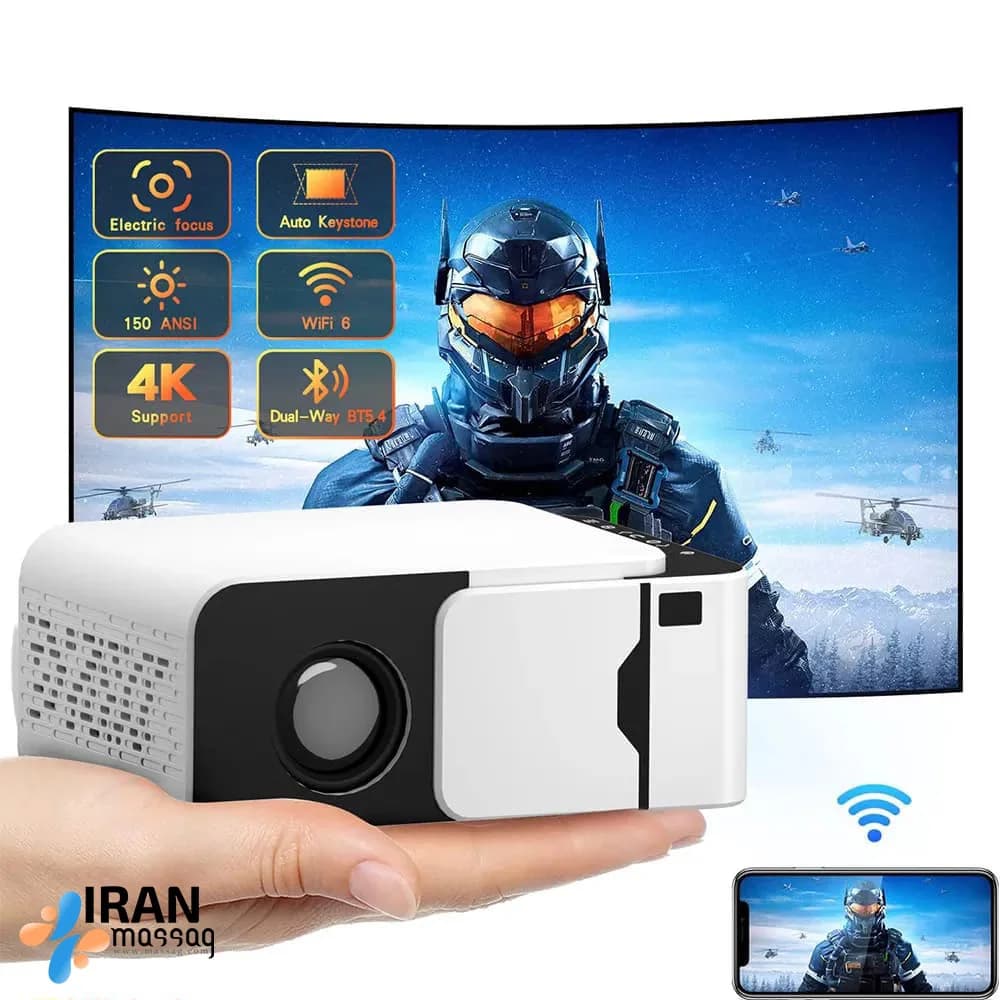 پروژکتور مدل T5 Mini | ویدئو پروژکتور قابل حمل با تصویر 170 اینچ، پشتیبانی 4K و فناوری Short Throw — تصویر ۵