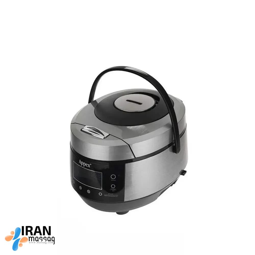پلوپز 20 کاره APPEX مدل ARC-504 | ظرفیت 10 نفره، نمایشگر دیجیتال، بخارپز، آرام‌پز، ماست‌بند و سبد سرخ‌کن