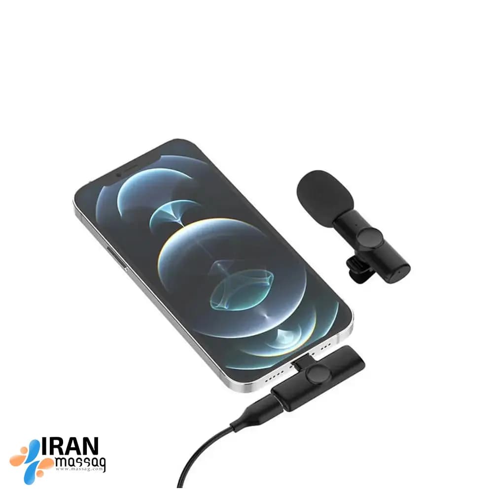 میکروفون یقه‌ای بی‌سیم مدل K11 | با اتصال لایتینینگ و کارکرد 6 ساعت مداوم — تصویر ۳
