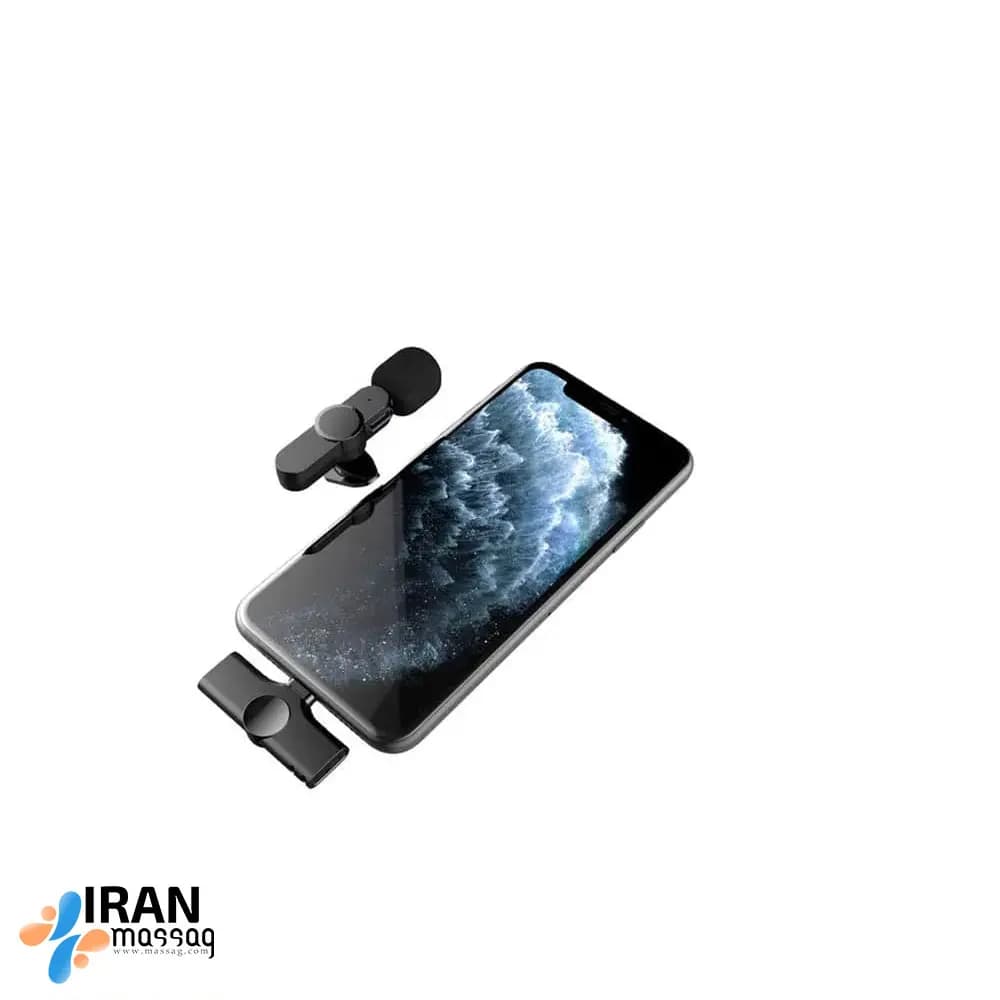 میکروفون یقه‌ای بی‌سیم مدل K11 | با اتصال لایتینینگ و کارکرد 6 ساعت مداوم — تصویر ۲