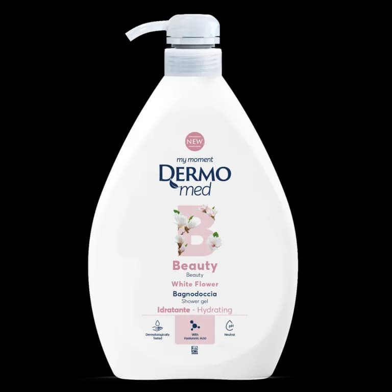 شامپو بدن درمومد DERMOmed گل سفید مدل Beauty حجم 1000 میل
