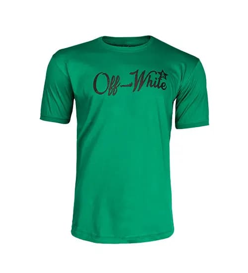 تیشرت OFF WHITE یقه گرد مردانه پنبه طرح دار مدل 45220