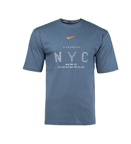 تیشرت Nike یقه گرد مردانه طوسی پنبه طرح دار مدل 45216