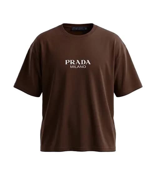 تیشرت Prada یقه گرد مردانه دورس پنبه طرح دار مدل 49669