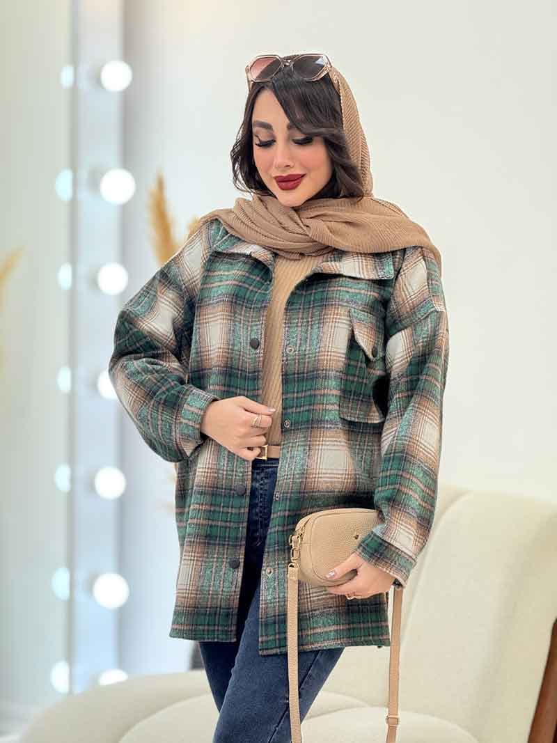 شکت چهارخونه تک جیب شینا کد 6046 — تصویر ۶