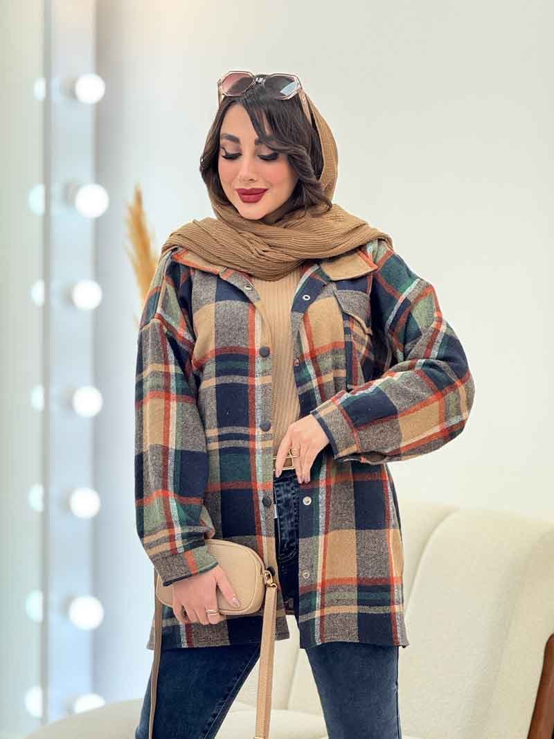 شکت چهارخونه تک جیب شینا کد 6046 — تصویر ۸