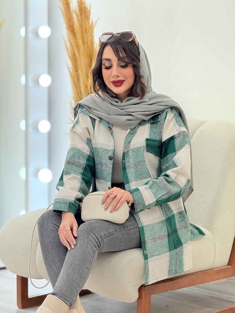 شکت چهارخونه تک جیب شینا کد 6046 — تصویر ۳