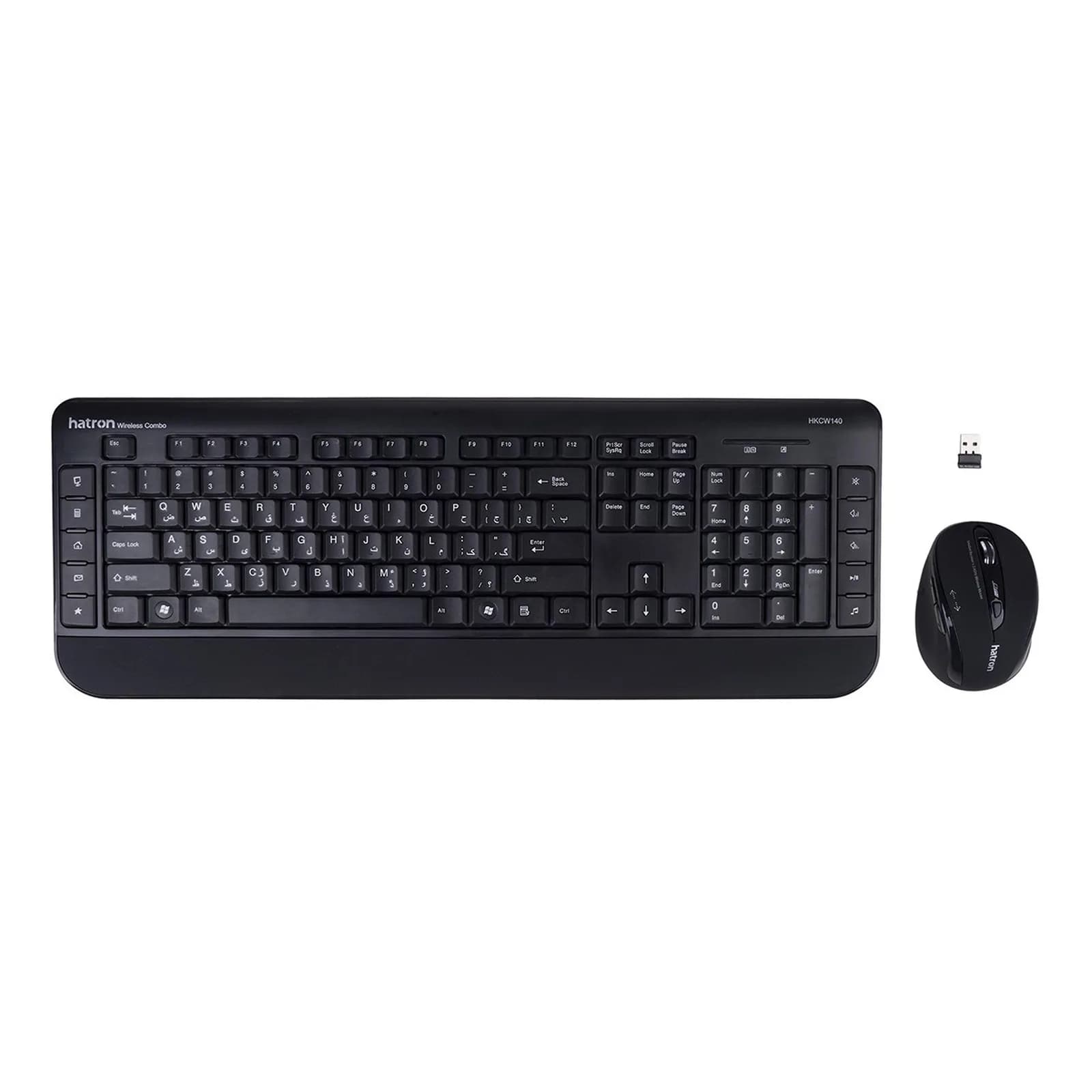 کیبورد و ماوس بی سیم هترون مدل HKCW140، سوییچ ممبران، Full-Size