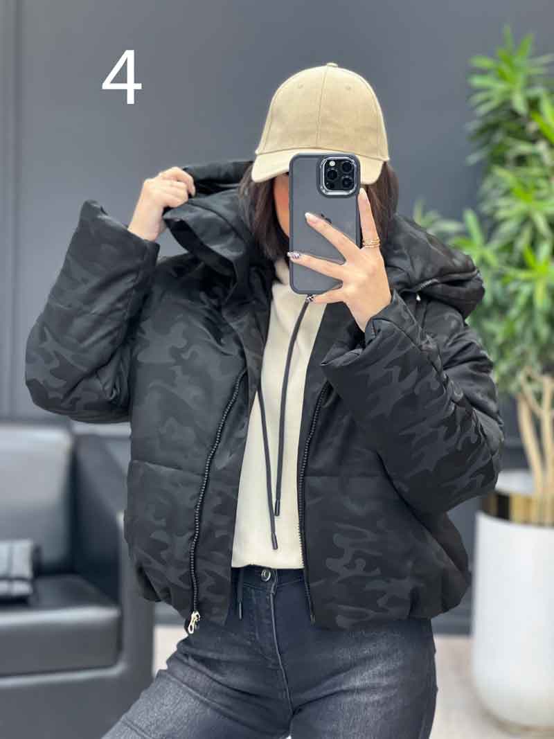 کاپشن پفی طرح دار کد 3671 — تصویر ۲