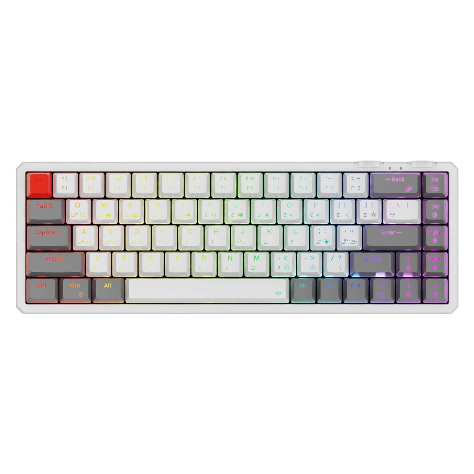 کیبورد گیمینگ فاطر مدل KCR-8000B، مکانیکال سوییچ قرمز، Tenkeyless، نورپردازی RGB