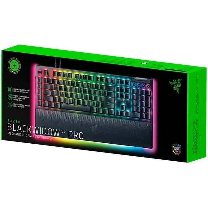 کیبورد مخصوص بازی ریزر مدل BlackWidow V4 Pro Yellow Switch — تصویر ۴