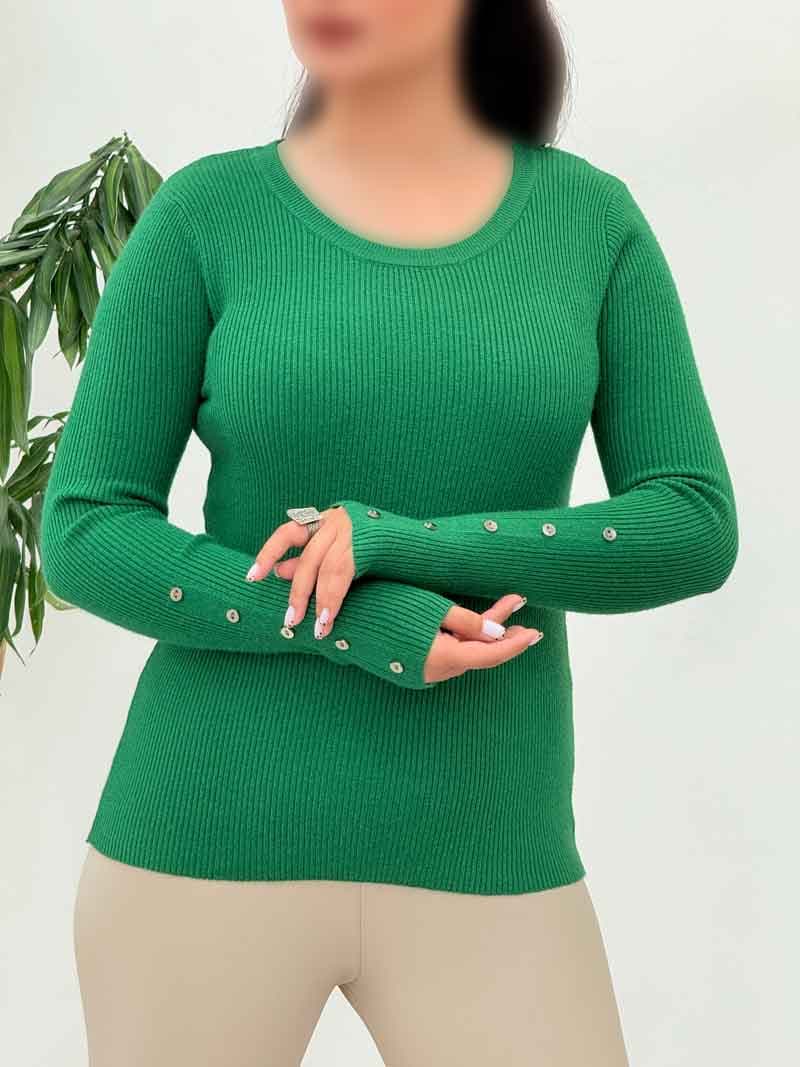 بافت یقه گرد آستین دکمه کد 5938 — تصویر ۴