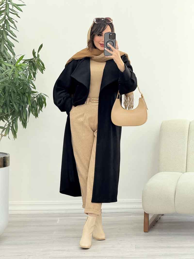 پالتو فوتر بلند آستین پیله کد 5890 — تصویر ۵
