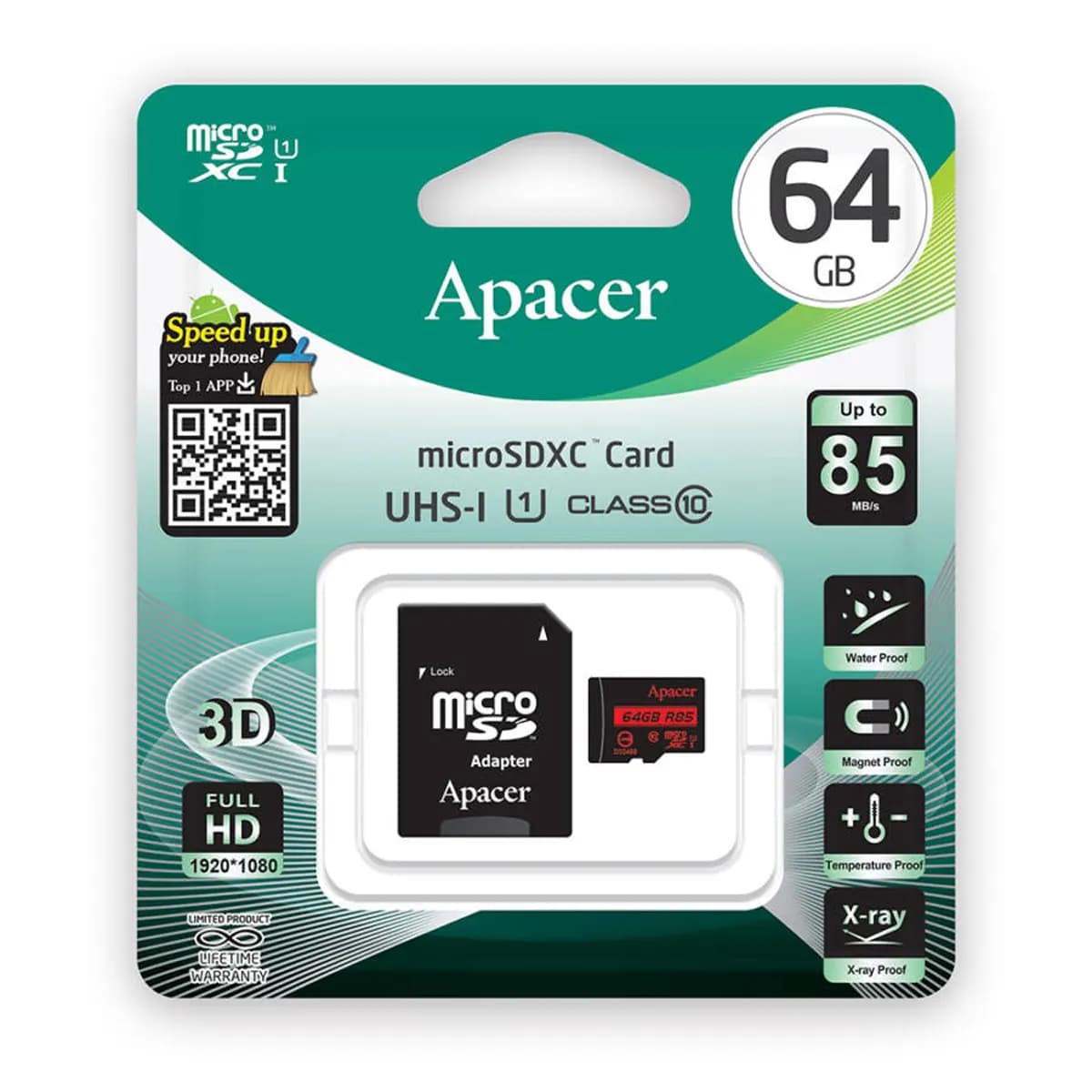 کارت حافظه اپیسر Apacer MicroSDHC UHS-I U1 Class10 R85 128GB — تصویر ۲