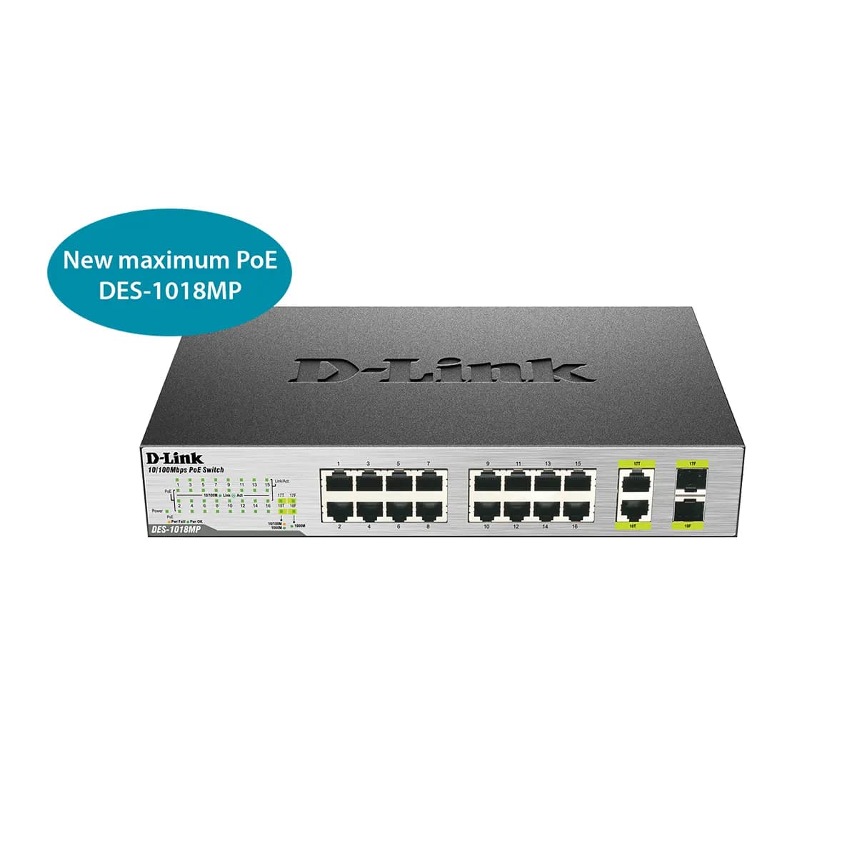 سوییچ شبکه 18+2 پورت دی لینک مدل D-Link DES-1018MP (Max PoE)