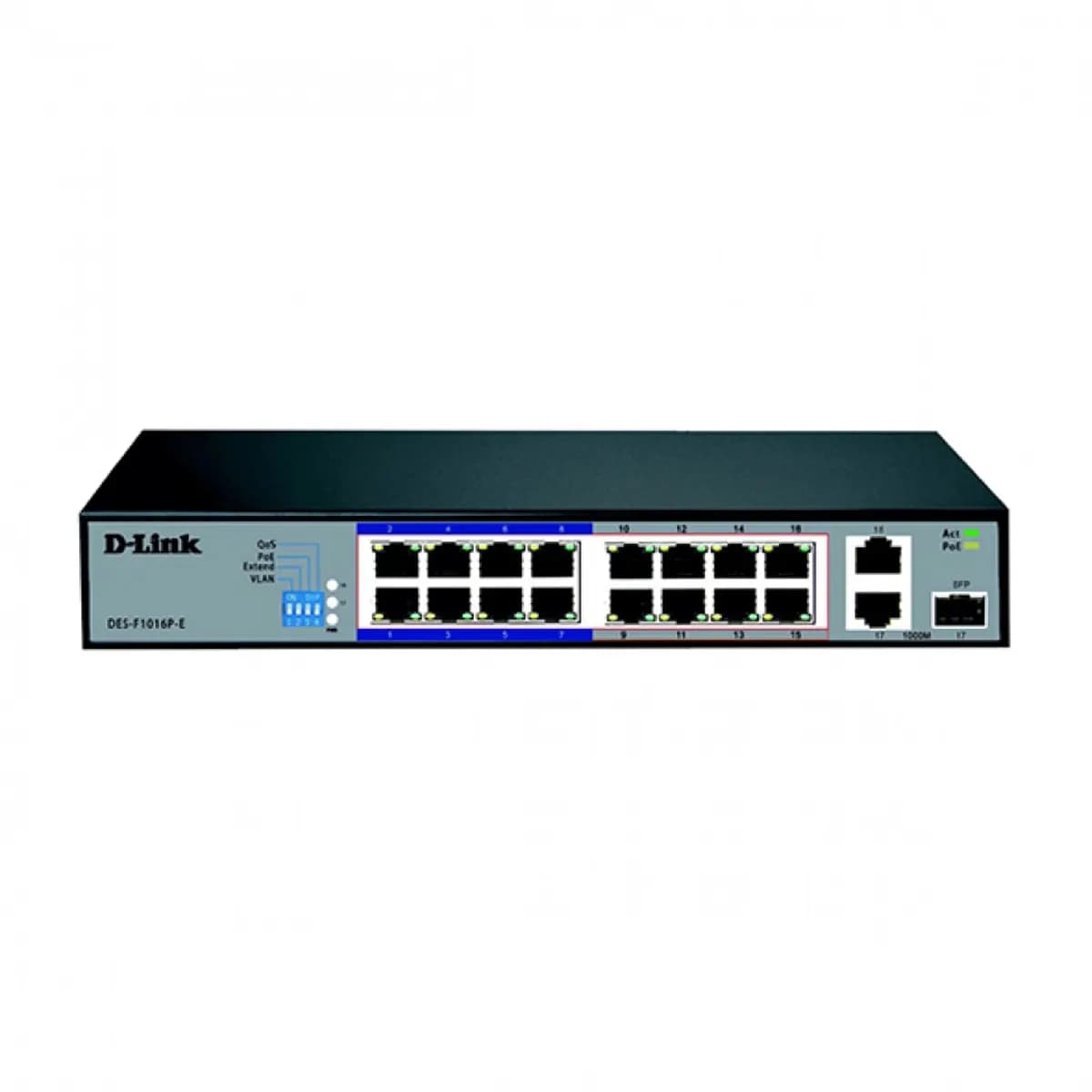 سوییچ شبکه 16 پورت دی لینک مدل D-Link DES-F1016P-E