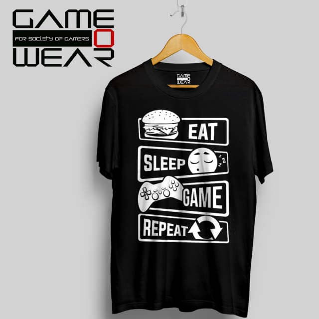 تی شرت گیمر-EAT SLEEP GAME — تصویر ۲