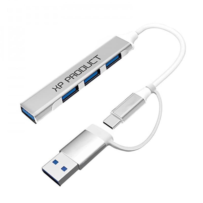 هاب 4 پورت USB 3.0 و رابط تایپ سی ایکس پی مدل XP-H824P
