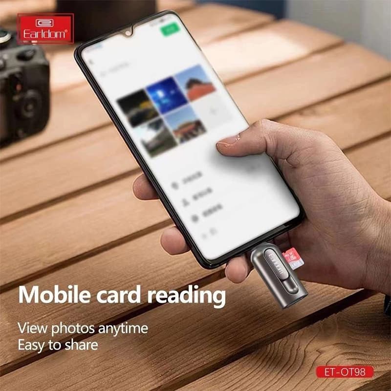 رم ریدر و تبدیل OTG Type-C ارلدام مدل ET-OT98C — تصویر ۳