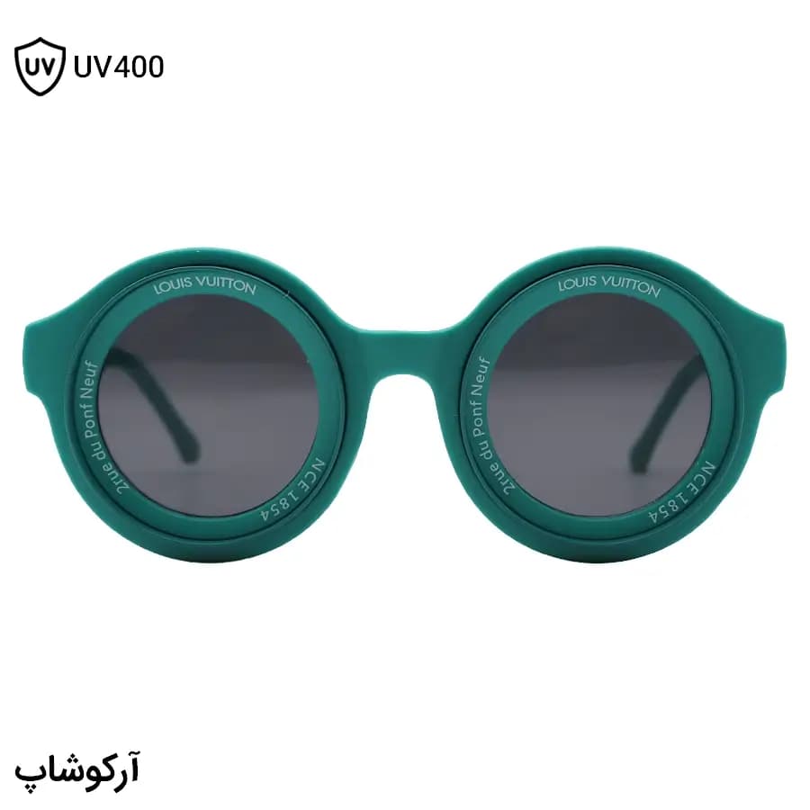 عینک آفتابی فانتزی LOUIS VUITTON با فریم شکل گرد، رنگ سبز مات و لنز دودی تیره مدل 6191 — تصویر ۲