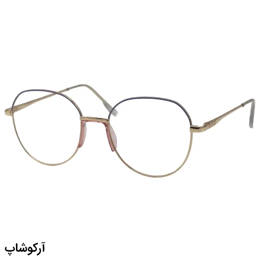 عینک طبی زنانه Tiffany با فریم شکل گرد، رنگ طلایی براق، از جنس فلزی و لولا فنردار مدل 8578