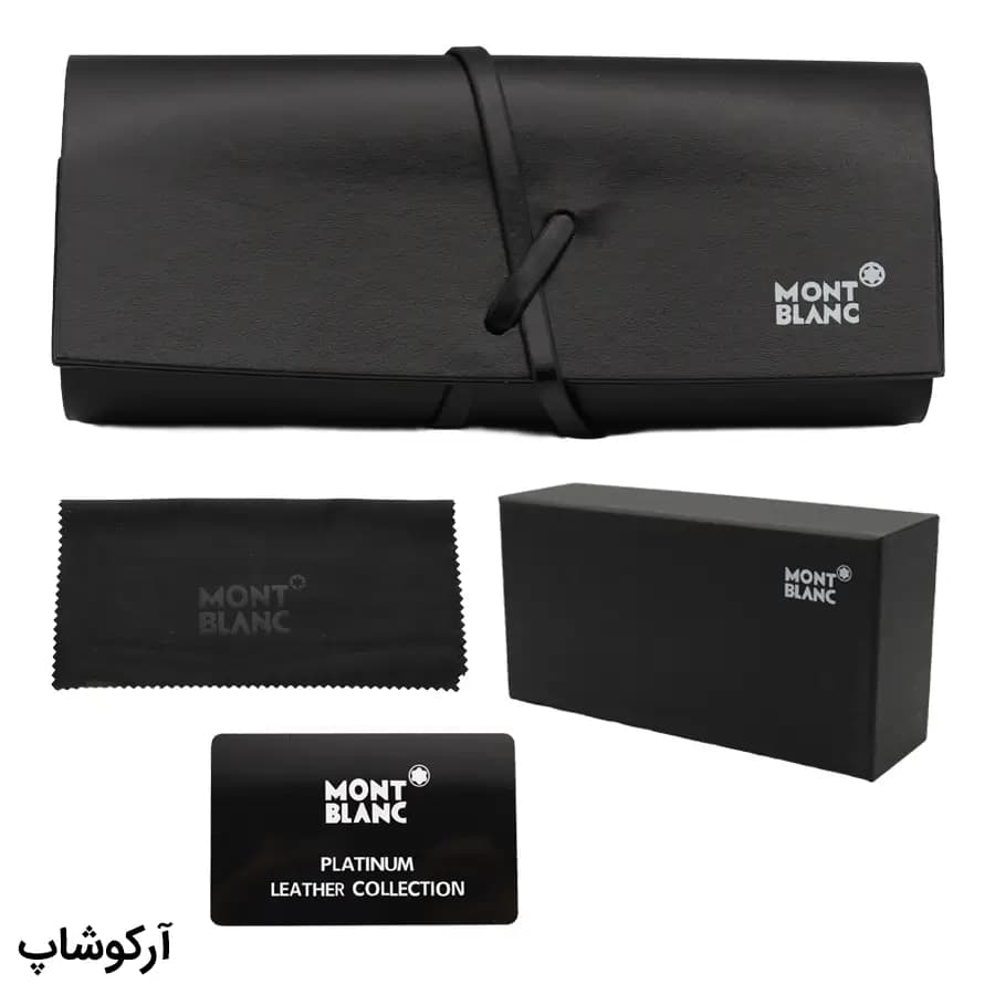 پک اورجینال عینک برند مون بلان (Montblanc) با تمام تجهیزات مدل 993123