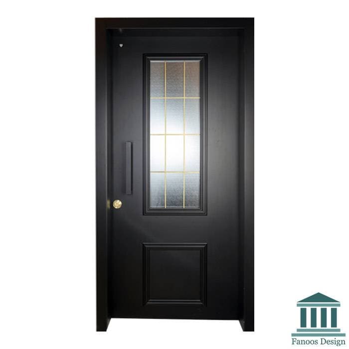 درب MDF ورودی با پنل شیشه‌ای کد 30576