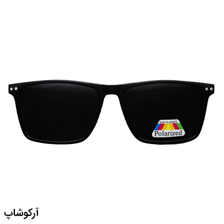 عینک طبی 4 کاوره با فریم مستطیلی شکل، رنگ مشکی، از جنس کائوچو و دسته فنری مدل TR2359 — تصویر ۳