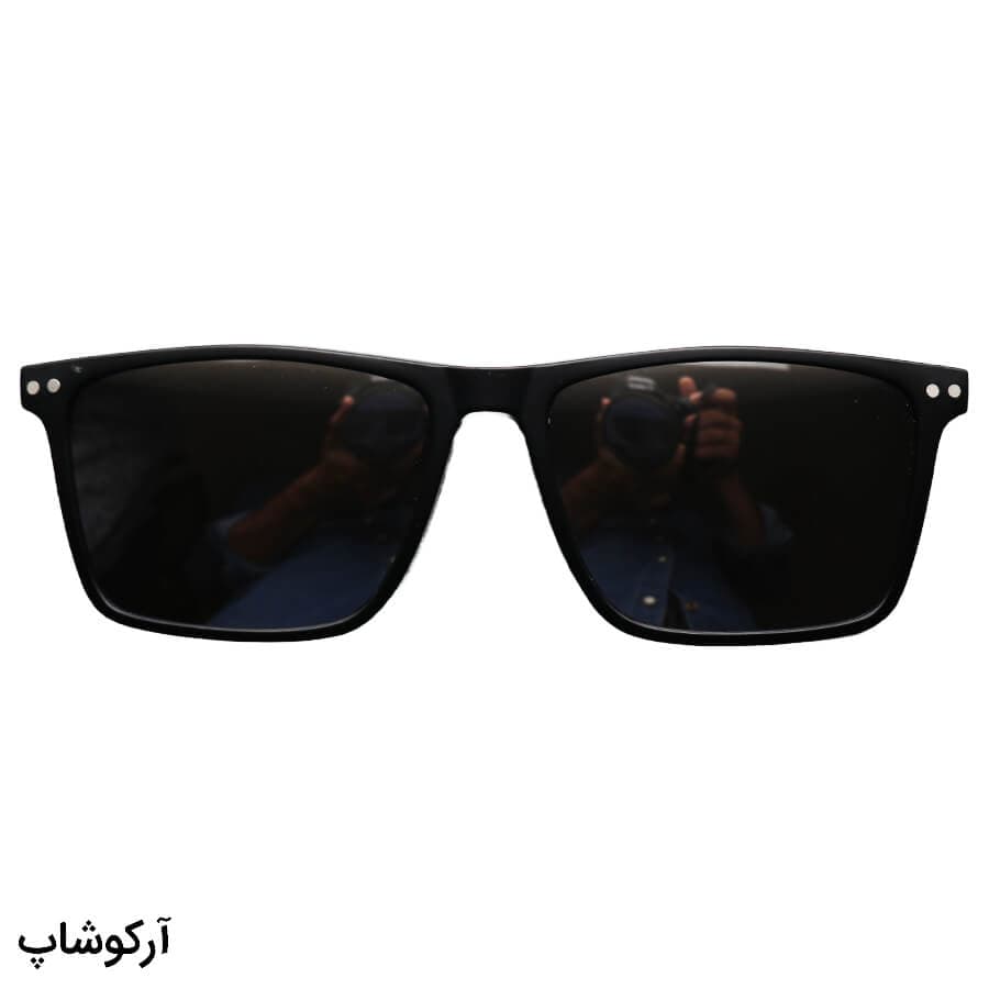 عینک طبی 4 کاوره با فریم مستطیلی شکل، رنگ مشکی، از جنس کائوچو و دسته فنری مدل TR2359 — تصویر ۵