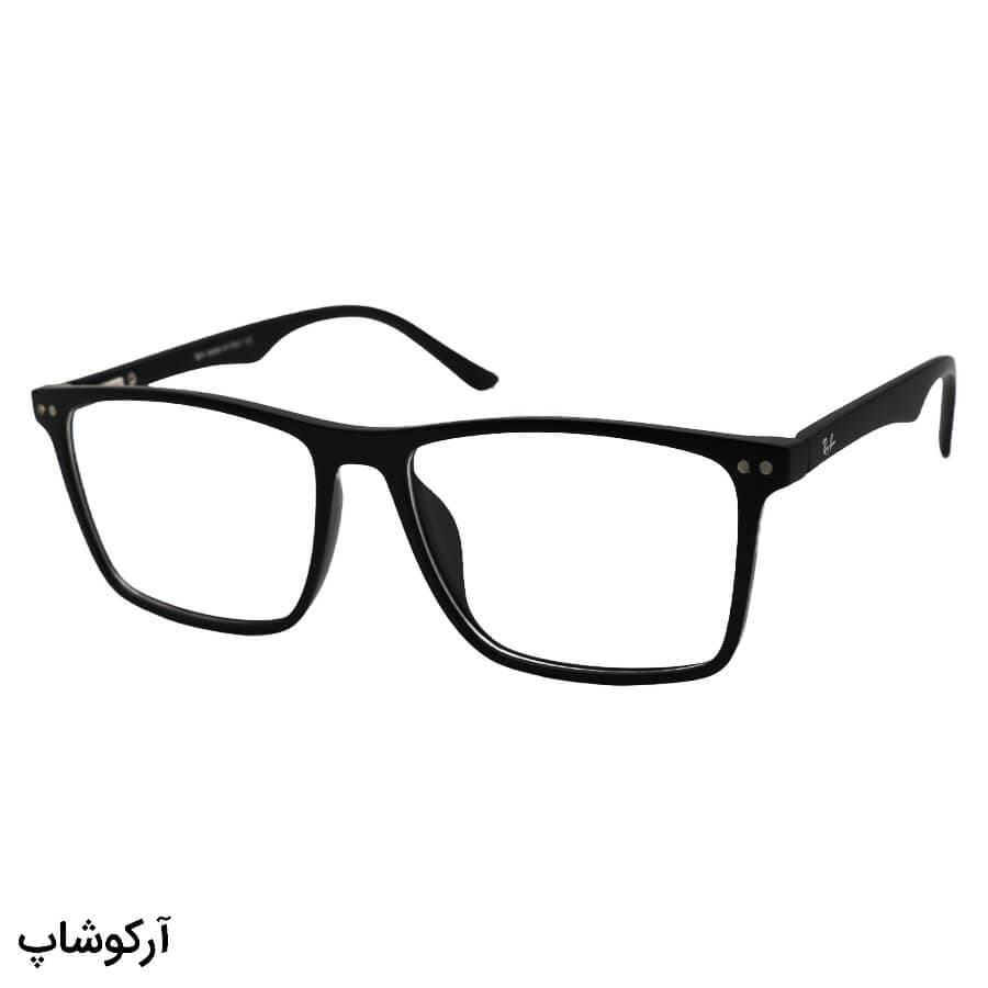 عینک طبی 4 کاوره با فریم مستطیلی شکل، رنگ مشکی، از جنس کائوچو و دسته فنری مدل TR2359 — تصویر ۲