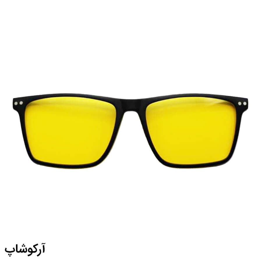 عینک طبی 4 کاوره با فریم مستطیلی شکل، رنگ مشکی، از جنس کائوچو و دسته فنری مدل TR2359 — تصویر ۶