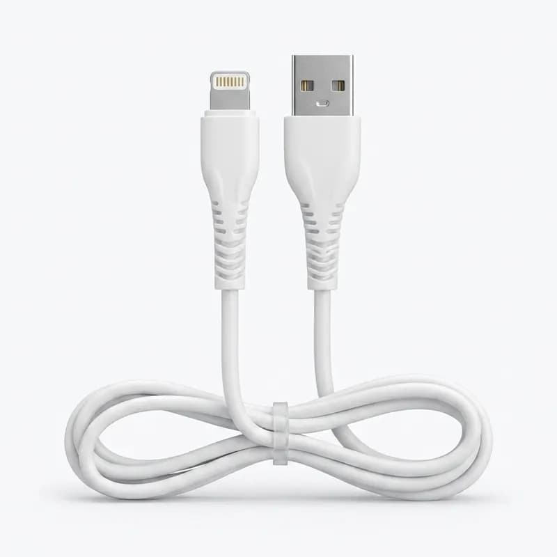 کابل فست شارژ USB به لایتنینگ اپل 6 آمپر مدل TN‑70 (دیتا دار) – طول 1 متر + (گارانتی طلایی)