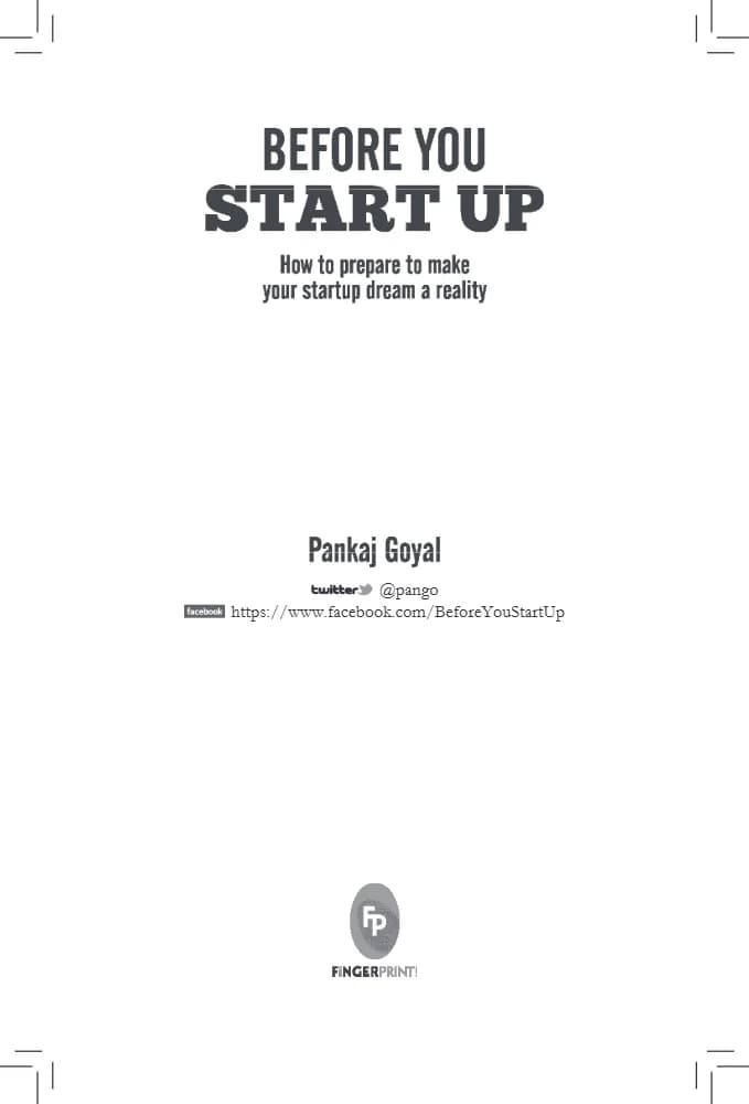 کتاب Before You Start Up (پیش از راه‌اندازی استارتاپ) نسخه انگلیسی PDF | پانکاج گویال