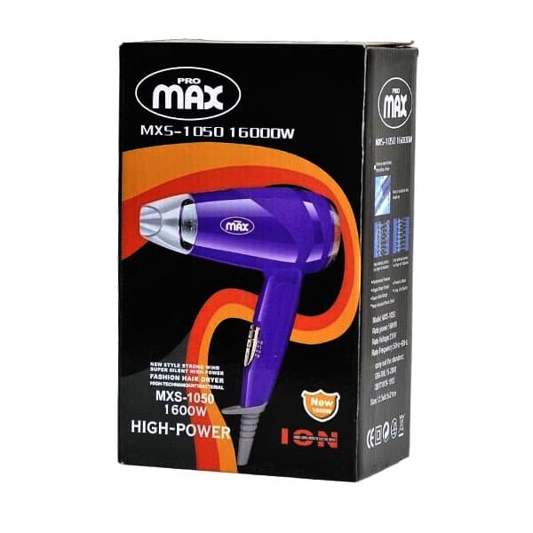 سشوار مسافرتی تاشو پرومکس اورجینال مدل MXS-1050 با توان ۱600 وات +(گارانتی طلایی) — تصویر ۵