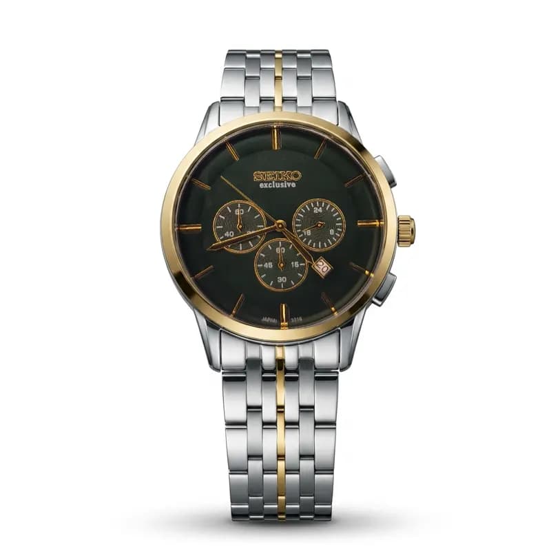 ساعت مچی مردانه سیکو اکسکلوسیو اورجینال ژاپن نقره ای سبز مدل 3216G (سه موتوره)
