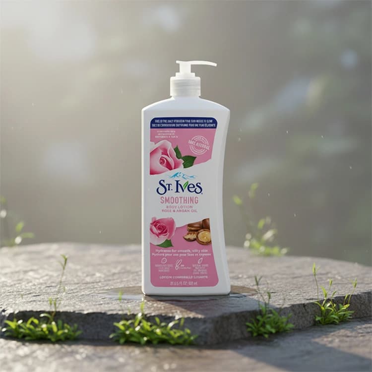 لوسیون بدن St Ives مدل Smoothing Rose and Argan Oil حجم 621 میلی لیتر — تصویر ۴