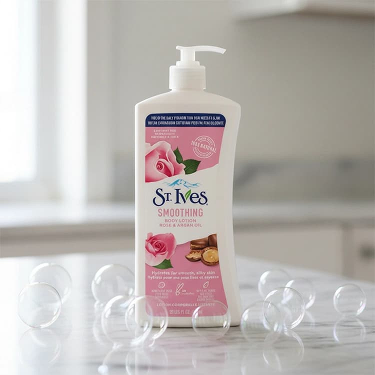 لوسیون بدن St Ives مدل Smoothing Rose and Argan Oil حجم 621 میلی لیتر — تصویر ۳