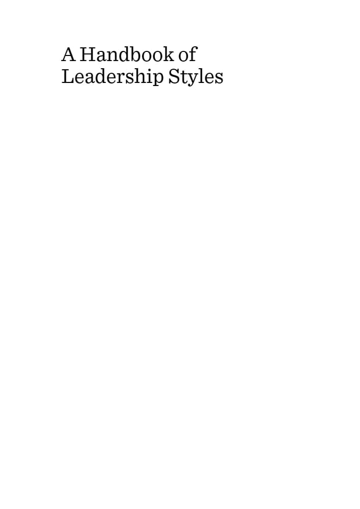 کتاب A Handbook of Leadership Styles (راهنمای سبک‌های رهبری) نسخه انگلیسی PDF | ویرایش شده توسط اوزگور دمیرتاش