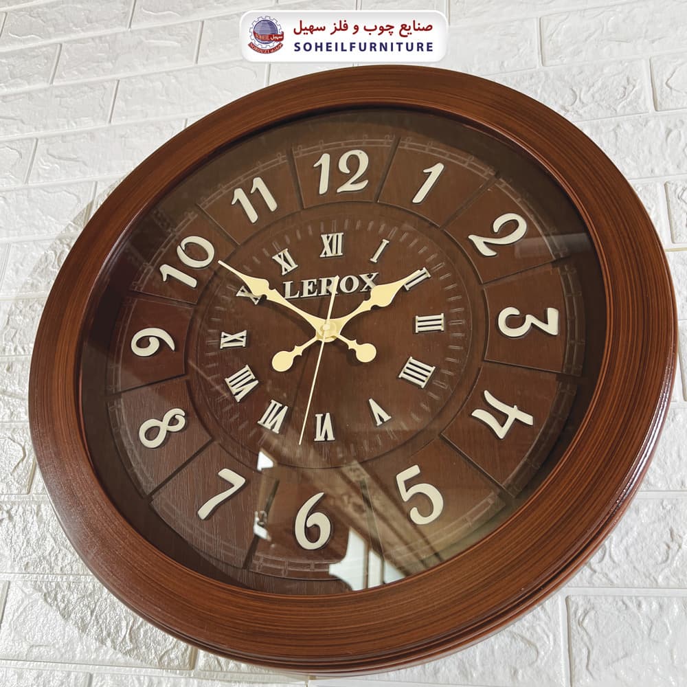 ساعت دیواری چوبی اعداد یونانی مدل 6016-6024 سهیل (ساعت دیواری با اعداد رومی) — تصویر ۴